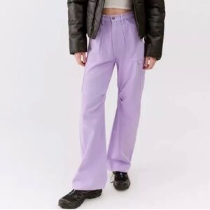 NEW Urban Outfitters Lioness Miami Vice Cargo Lilac Purple Denim Pants Jeans L 8